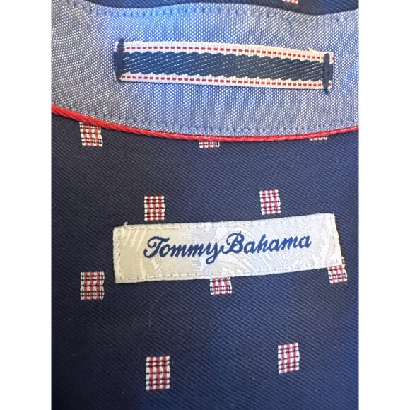Tommy Bahama Mens Short Sleeve Dotted Blue Butto Up Casual Shirt Xl - Picture 2 of 6